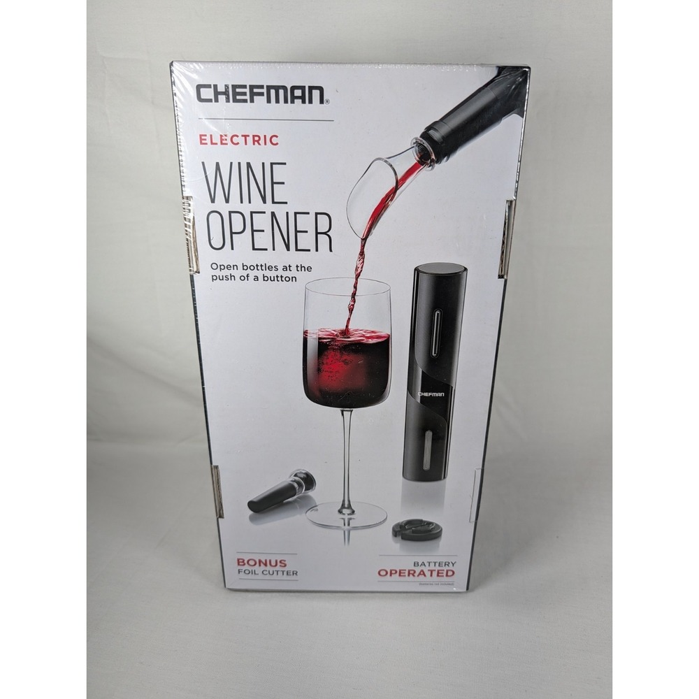 Chefman Electric Wine Opener 4 Piece All In One Set 80 Bottle Battery Life New